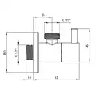 Zawór kątowy z głowicą ceramiczną okrągły z filtrem 1/2&quot; - 1/2&quot; DEANTE VFA_B63R