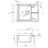 Zlewozmywak ANDANTE grafitowy granit 1-komorowy Z/KO 590x490x194, 3,5&quot; + osprzęt SPACE SAVER DEANTE ZQN_211A