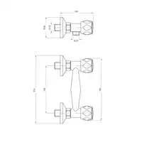 Bateria TENO chrom natryskowa z kompletem natryskowym DEANTE BON_041D