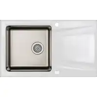 Zlewozmywak PRIME alabaster granito-stal 860x500x220 3,5&quot; + osprzęt SPACE SAVER DEANTE ZSR_A113