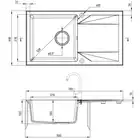 Zlewozmywak EVORA grafitowy granit 1-komorowy Z/O 780x440x193, 3,5&quot; + osprzęt SPACE SAVER DEANTE ZQJ_2113