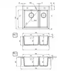 Zlewozmywak ERIDAN alabaster granit 600x520x203 3,5&quot; + SPACE SAVER LUX DEANTE ZQE_A503