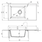 Zlewozmywak CAPELLA grafit metalik+szkło-miedź, D 860x500x220 + osprzęt SPACE SAVER DEANTE ZSC_GM2C