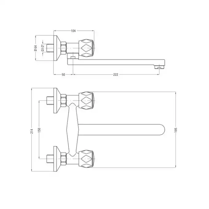 Bateria TENO chrom zlewozmywakowa ścienna DEANTE BON_080D