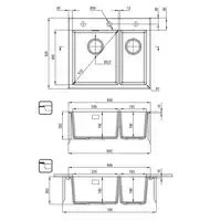 Zlewozmywak ERIDAN grafit metalik granit 600x520x203 3,5&quot; + SPACE SAVER LUX DEANTE ZQE_G503