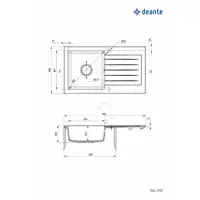 Zlewozmywak ZORBA antracyt met. granit 1-kom. Z/O 760x440x160, 3,5&quot; + osprzęt DEANTE ZQZ_T113