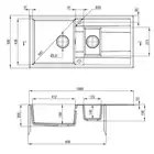 Zlewozmywak ERIDAN szary granit 1,5-komorowy Z/O 1000x500x208 + osprzęt SPACE SAVER LUX DEANTE ZQE_S513