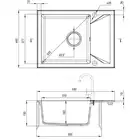 Zlewozmywak EVORA beż granit 1-komorowy Z/KO 590x440x193, 3,5&quot; + osprzęt SPACE SAVER DEANTE ZQJ_511A