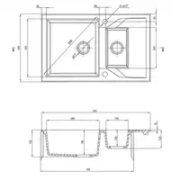 Zlewozmywak ANDANTE grafit metalik granit 1,5-komorowy Z/O 780x490x194, 3,5&quot; + osprzęt SPACE SAVER DEANTE ZQN_G513