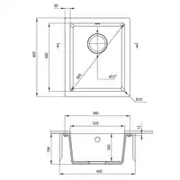 Komora podblatowa CORDA antracyt metalik granit 380x460x194 3,5&quot; + osprzęt SPACE SAVER DEANTE ZQA_T10B