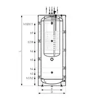 Kombinowany zbiornik akumulacyjny SG(K) Kumulo 600/200 l poliuretan, skay GALMET 70-608000