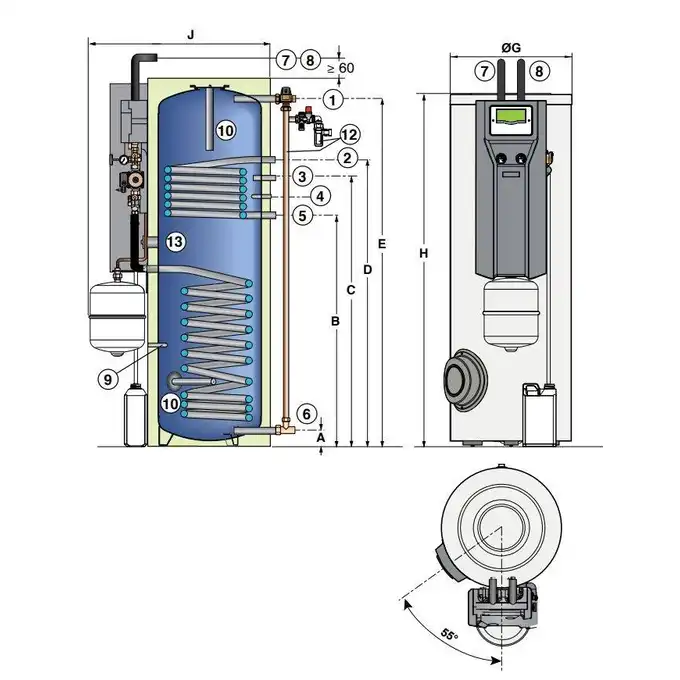 Inisol Uno SLIM 2K-4/BSL200 Zestaw solarny ze wsparciem hydr. na dach pochyły pokrycie uniwersalne DE DIETRICH 72D202SPNC