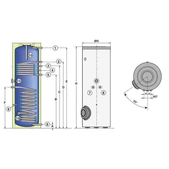 Inisol Uno SLIM 2K-5/BSL300N Zestaw solarny ze wsparciem hydraulicznym na dach płaski/taras DE DIETRICH 72C302NP