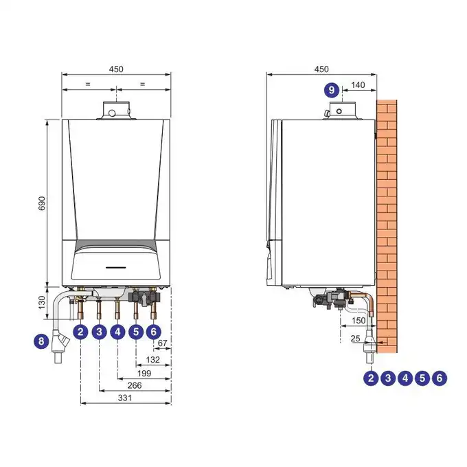 Pakiet: Gazowy kocioł kondensacyjny Evodens AMC 25 + Rekuperator Recovens V400 DE DIETRICH 7689096RU