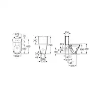 GAP ROUND Miska WC do kompaktu Rimless 65,5 cm o/podwójny ROCA A3420N8000