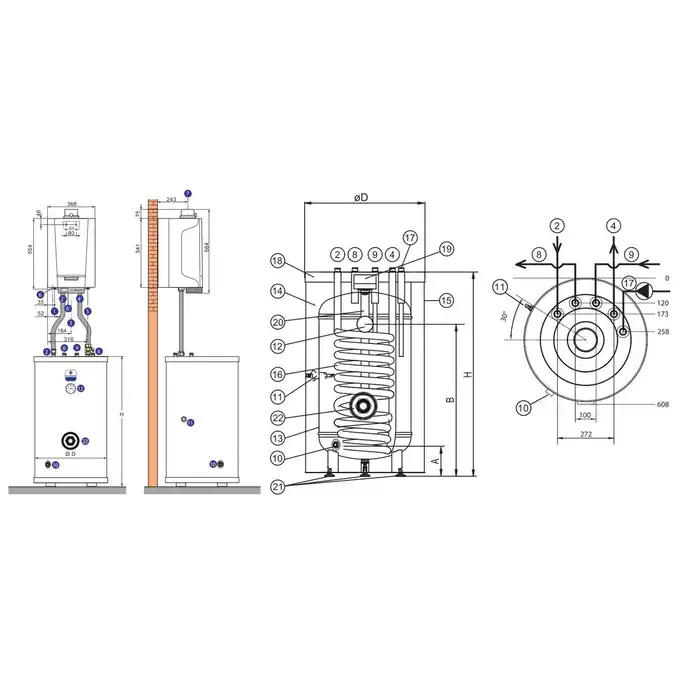 Pakiet: Gazowy kocioł kondensacyjny MCR3 evo 24T/SRK150 + Rekuperator Recovens V400 DE DIETRICH 7716670150KRU