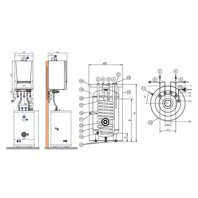 Pakiet: Gazowy kocioł kondensacyjny Evodens AMC 25/SRK150 + Rekuperator Recovens V400 DE DIETRICH 7689096150KRU