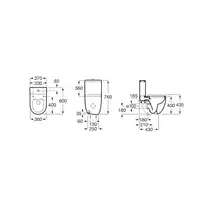 MERIDIAN Miska WC Rimless 60 cm, wersja przyścienna BTW, o/podwójny ROCA A34224L000