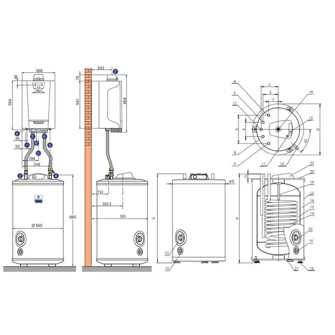 Pakiet: Gazowy kocioł kondensacyjny MCR3 evo 24T/SR150 + Termostat pokojowy iSense DE DIETRICH 7716670150IS