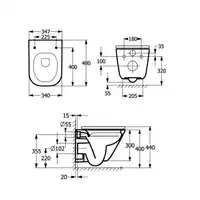 GAP SQUARE COMPACTO Miska WC podwieszana Rimless 48 cm ROCA A34647A000