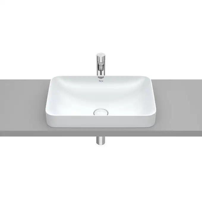 INSPIRA SQUARE Umywalka 550x370 H75 FINECERAMIC perła ROCA A327534630