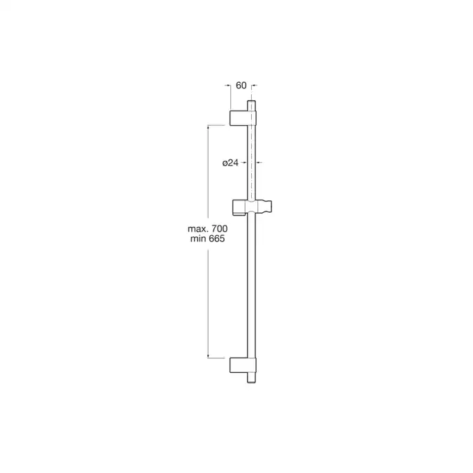 BLACK Drążek prysznicowy 800mm z reg. uchwytu słuchawki ROCA A5B0405CN0