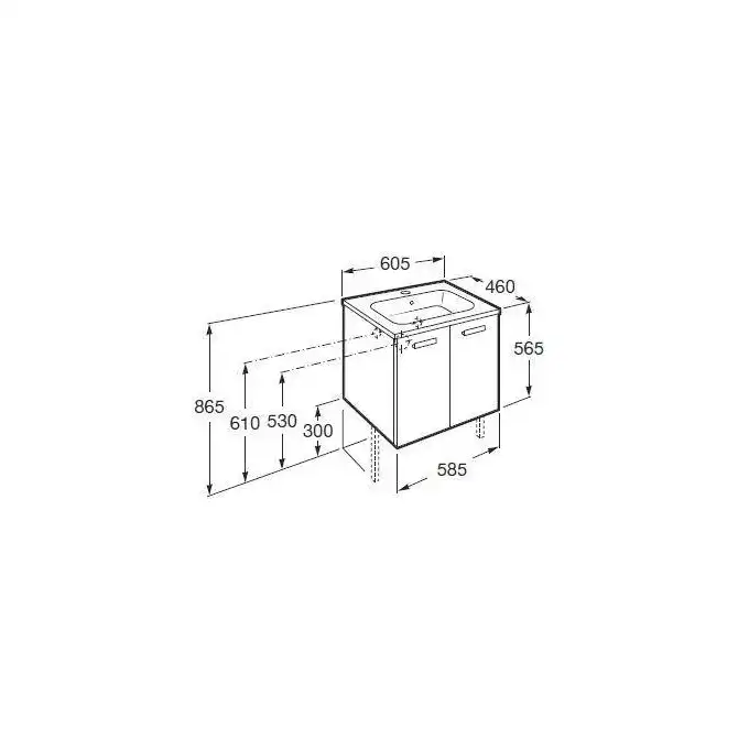 VICTORIA BASIC Zestaw Unik Drzwi 60 cm biały ROCA A855883806