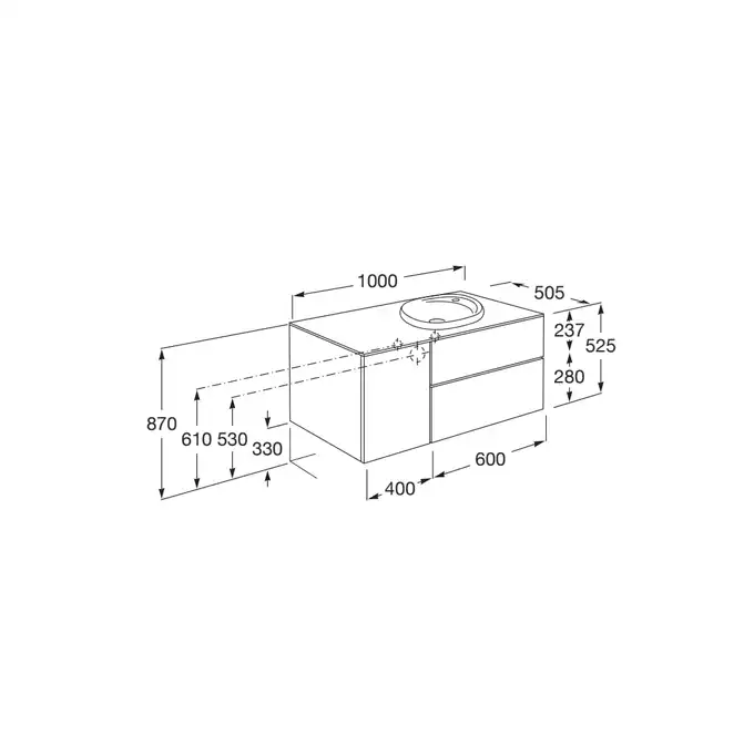 UNIK BEYOND z UM.SURFEX 1000 prawa dąb ROCA A851390402