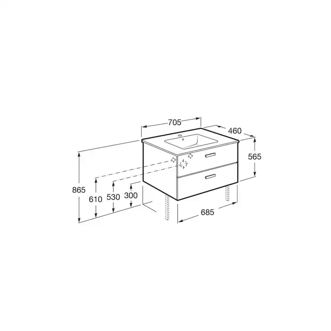 VICTORIA BASIC Zestaw Unik szuflady 70 cm cedr ROCA A855853423