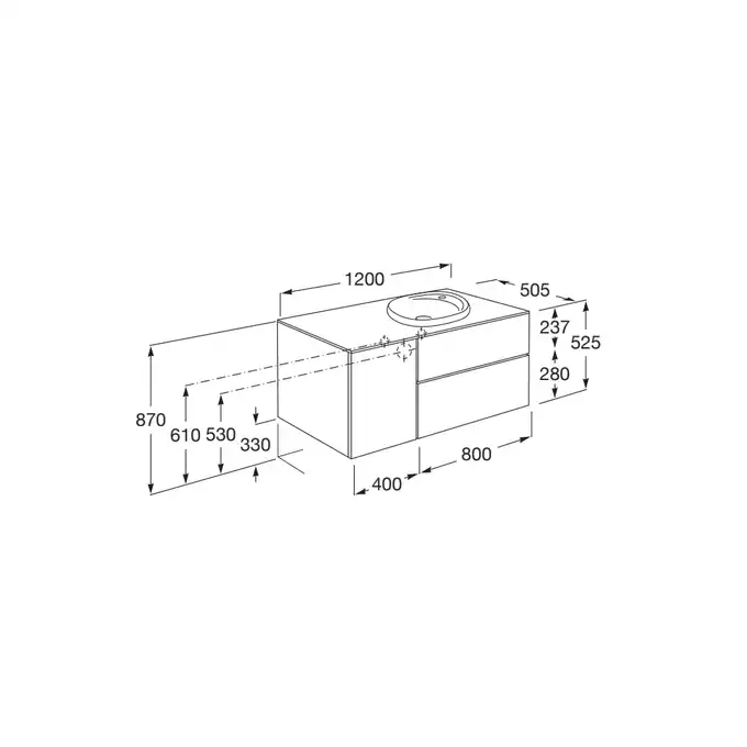 UNIK BEYOND z UM.SURFEX 1200 prawa dąb ROCA A851392402