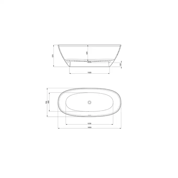 ARIANE 1650x750 Wanna z Syfonem SLOT ROCA A248470000