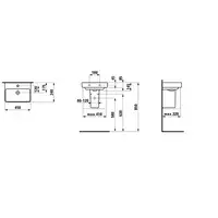 LCC Umywalka ścienna 450 x 340 mm LAUFEN H8159614001041