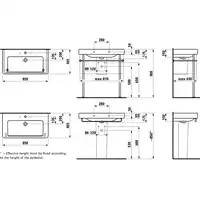 Umywalka ścienna 850 x 460 mm LAUFEN H8139650001041