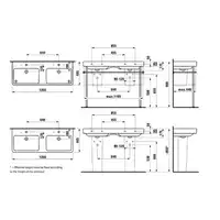 LCC Umywalka podwójna ścienna 1200 x 460 mm LAUFEN H8149664001041