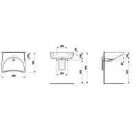 Specjalistyczna umywalka dla osób niepełnosprawnych Rehab 660x550 mm bez otworu na baterię, bez systemu przelewowego LAUFEN H8106030000001