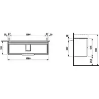 Szafka podumywalkowa BASE pod umywalkę PRO S 1159 x 515 x 438 mm, jasny wiąz LAUFEN H4024921102621