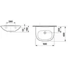 MADALENA Umywalka 50 cm bez otworu na baterię ROCA A327593000