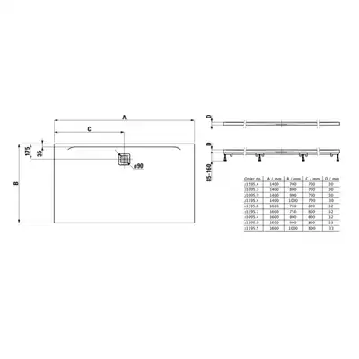 Brodzik Laufen Pro, Marbond, prostokątny 1400 x 800 mm jasny szary LAUFEN H2109530770001