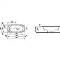 Wanna PRO Drop-in 180x80 Owalna LAUFEN H2419500000001