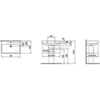 Umywalka ścienna 700 x 465 mm LAUFEN H8109670001041