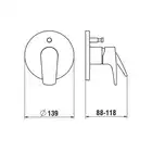 Bateria wannowo-natryskowa do systemu podtynkowego Simibox LAUFEN HF500779100000