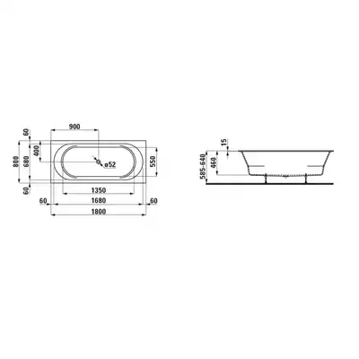 Wanna PRO Drop-in 180x80 Prostokątna LAUFEN H2409500000001