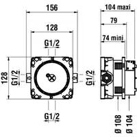 Element montażowy baterii podtynkowej Simibox Light z zaworami odcinającymi LAUFEN HF574037000000