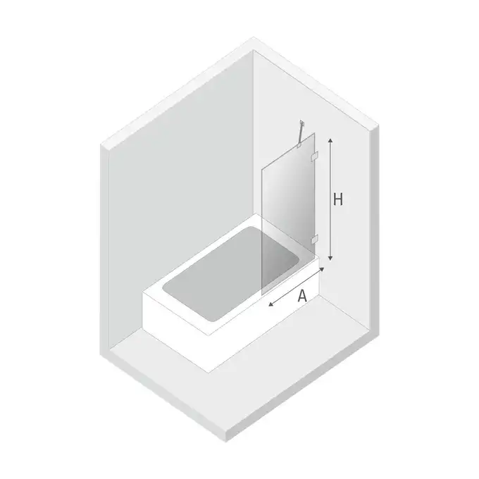 Parawan wannowy AVEXA 60x150 szkło czyste 6mm Active Shield NEW TRENDY EXK-1949