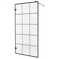 Kabina prysznicowa AVEXA BLACK 80x200 walk-in czyste 6mm Active Shield - wzór kratka NEW TRENDY EXK-2021