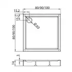 Brodzik prysznicowy COLUMBUS kwadratowy 90x90x14 gł. 3cm - 90 (obudowa zintegrowana, podstawa styropian) NEW TRENDY B-0107