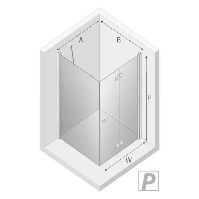 Kabina prysznicowa NEW SOLEO P prostokątna 100x70x195 składane pojedyncze szkło czyste 6mm Active Shield NEW TRENDY D-0154A/D-0086B