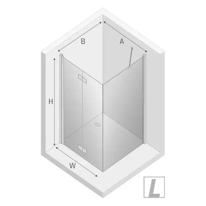 Kabina prysznicowa NEW SOLEO L prostokątna 80x90x195 składane pojedyncze szkło czyste 6mm Active Shield NEW TRENDY D-0148A/D-0088B