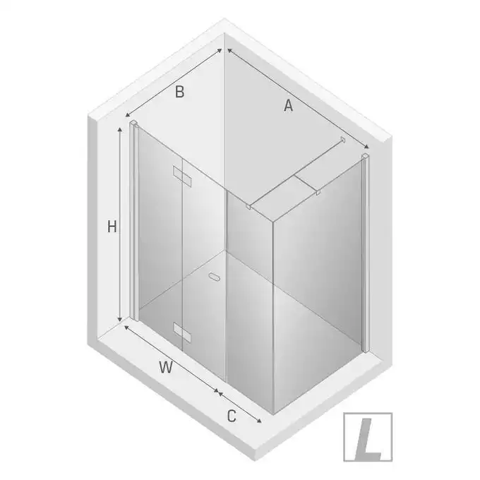 Kabina prysznicowa NEW SOLEO PLUS L prostokątna 100x70x195 drzwi składane pojedyncze szkło czyste 6mm Active Shield NEW TRENDY K-0619