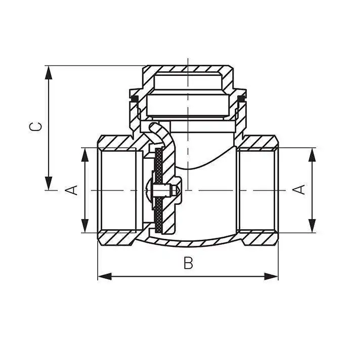 Zawór zwrotny 6/4&quot; z klapą, PN16 FERRO ZZK5